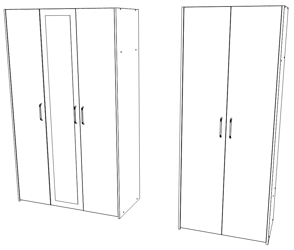 Dressing Malmo V2, Stejar Alb/Antracit, L 201 cm