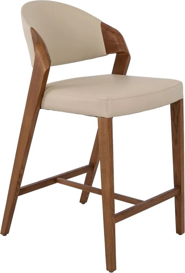 Scaun de bar din lemn si piele sintetica Mink