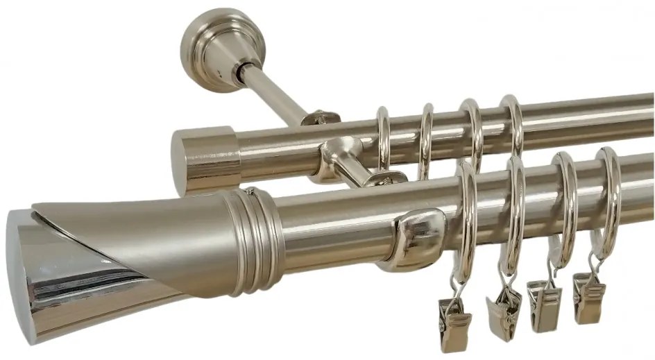 Galerie dubla DUNCAN 25/19 - inox (Alege marime: 240 cm)