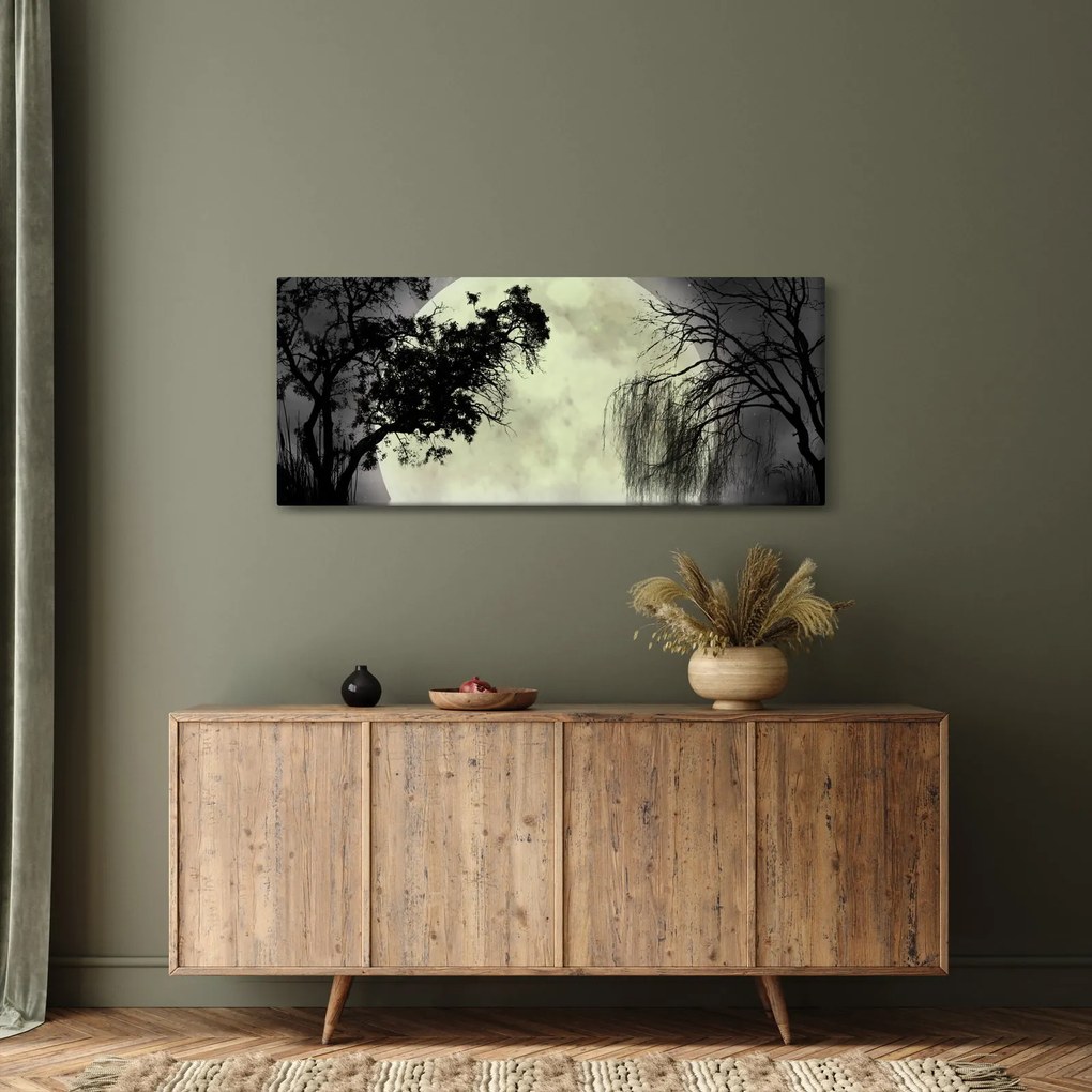 Tablou - Lună plină deasupra apei (120x50 cm)
