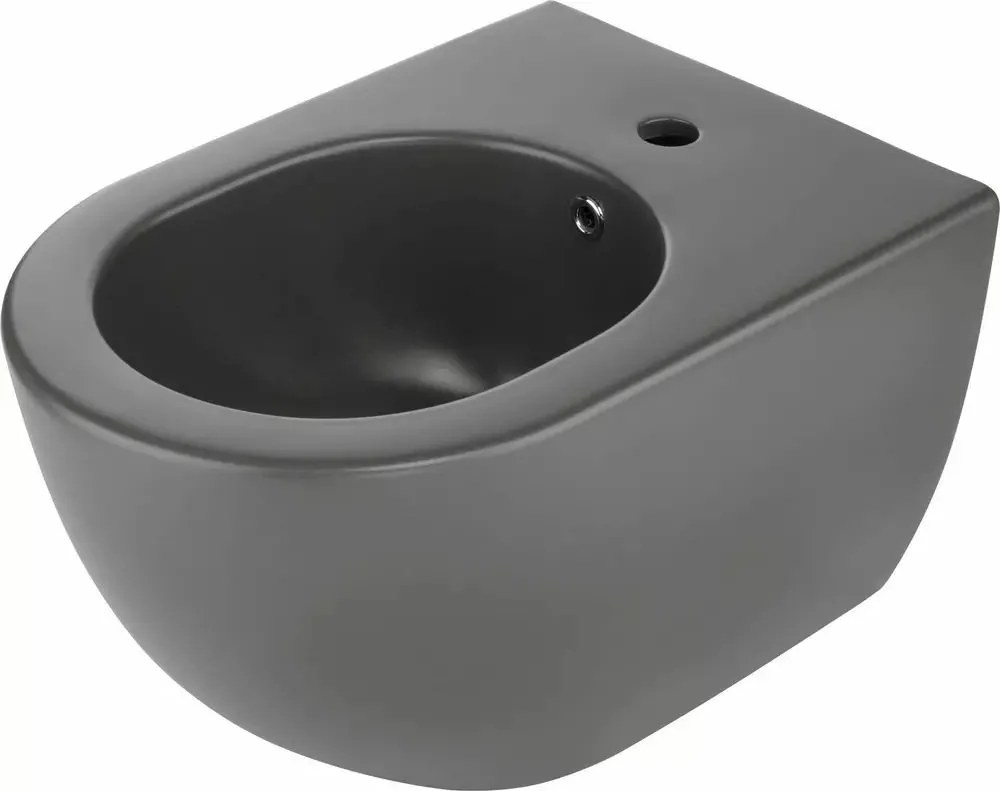 Bideu suspendat Deante Peonia negru-antracit 36x51cm