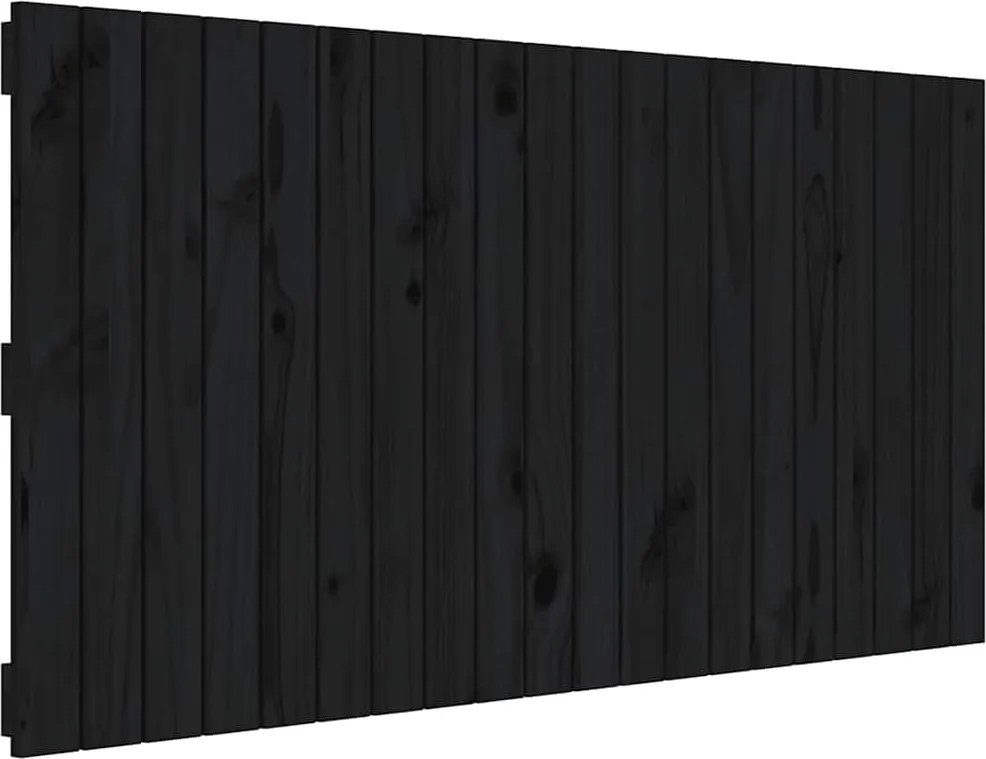 vidaXL Tăblie de pat pentru perete, negru, 127,5x3x60 cm