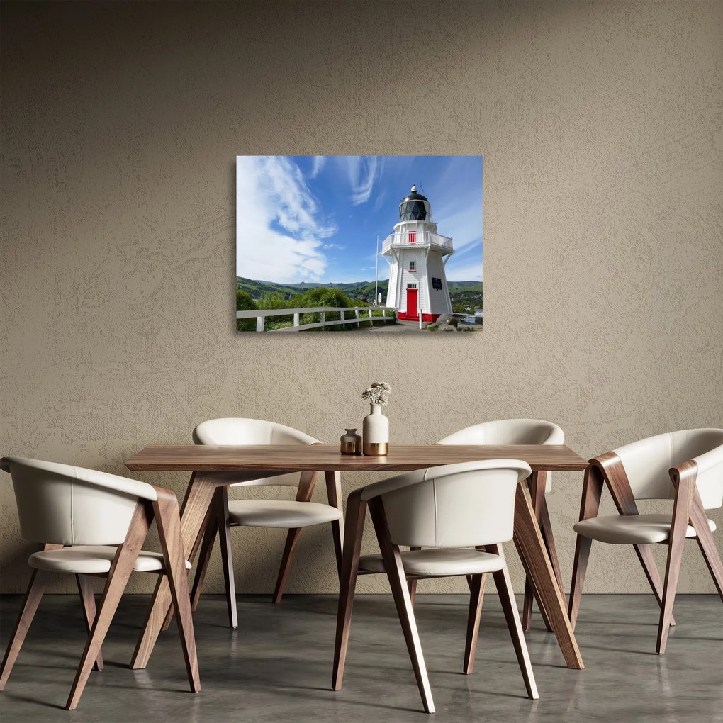 Tablou pe sticlă cu farurile Akaroa, Nooua Zeelanda (70x50 cm)