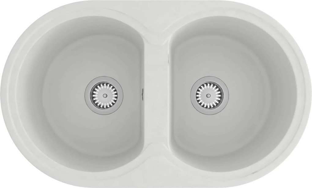 vidaXL Chiuvetă de bucătărie Alb 78 x 47 x 20.5 cm Granit