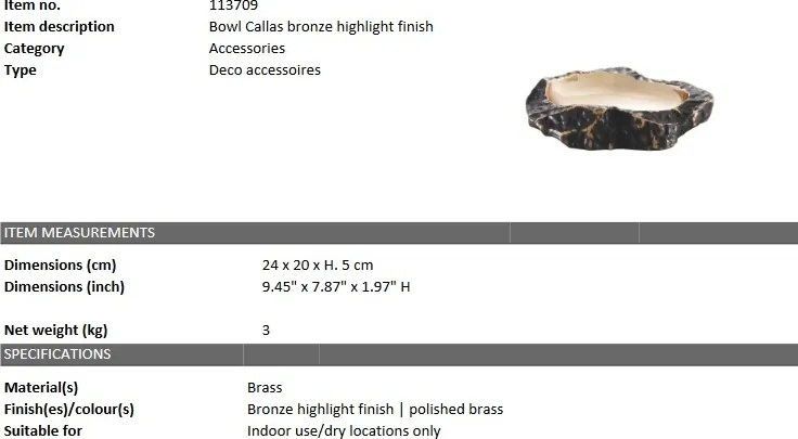 Vas decorativ design LUX Callas 113709 HZ