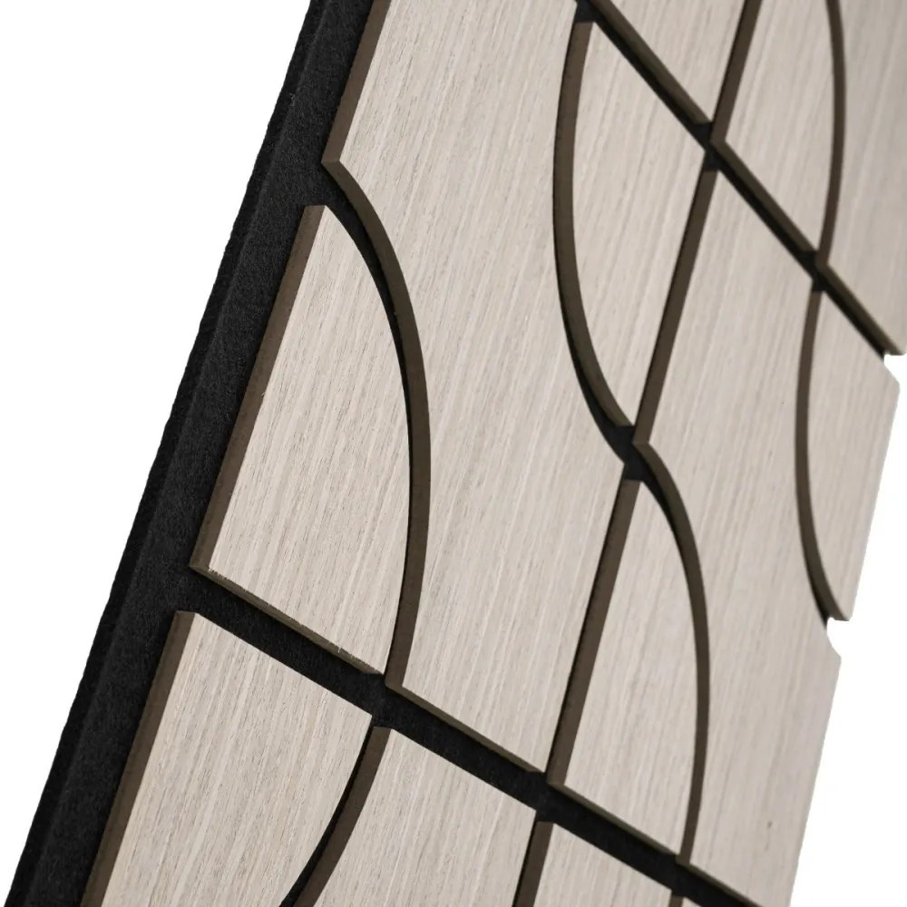Panou riflaj acustic decorativ, MDF si pasla, AC31, 90x45x1.8cm, Gri