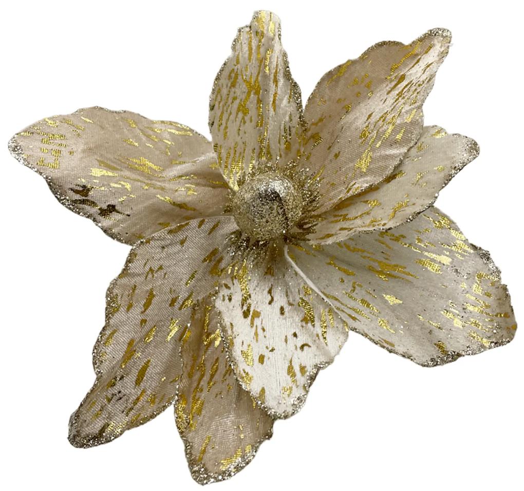 Ornament brad Magnolie Joy 22cm, Champagne Auriu