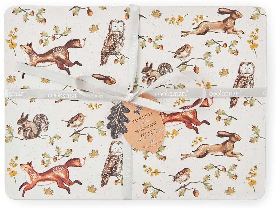 Suporturi pentru farfurii 4 buc. din plută 21x29 cm Forest Fable – Cooksmart ®