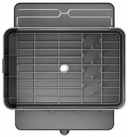 Simplehuman Scurgător de vase cu suport pentrupahare, cadru din oțel inoxidabil, gri
