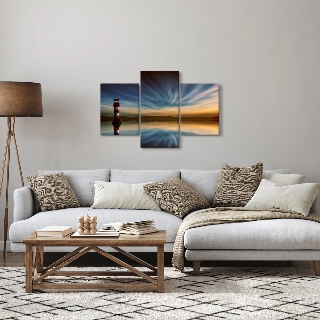 Tablou cu farul în mare (90x60 cm)