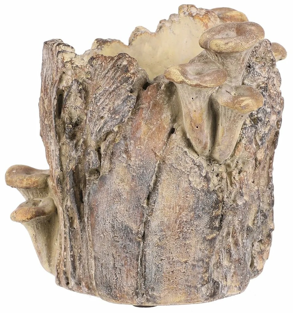 Suport din beton - ciot cu ciuperci, 19 x 17 x 16cm, 19 cm