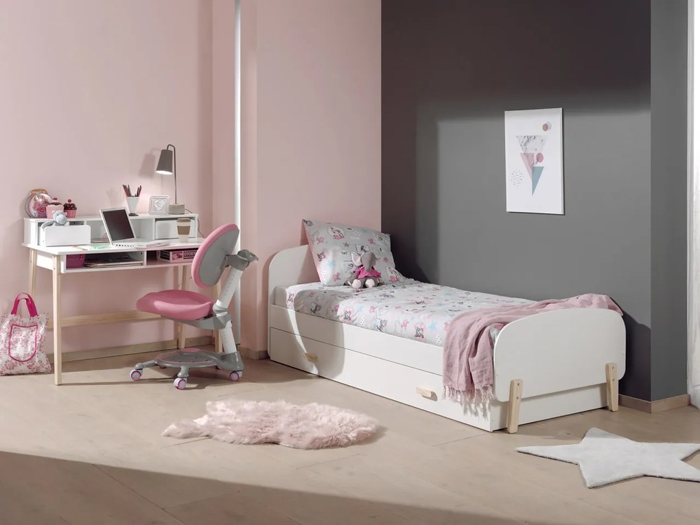 Set KIDDY format dintr-un Pat copii (90x200) cu sertar și birou.