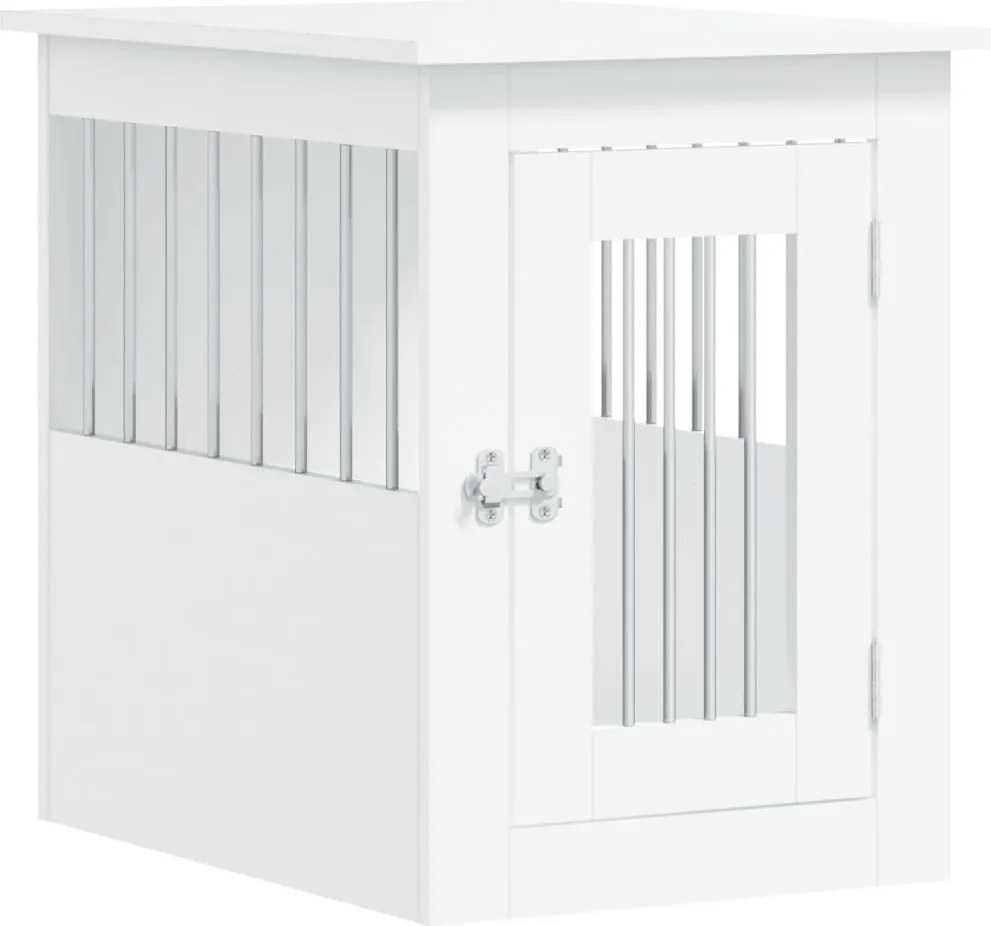 vidaXL Mobilier tip ladă pentru câini, alb, 45x62x59 cm lemn prelucrat