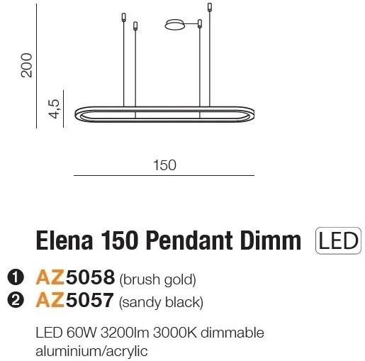 Lustra LED XXL suspendata design modern ELENA 150 DIMM GO