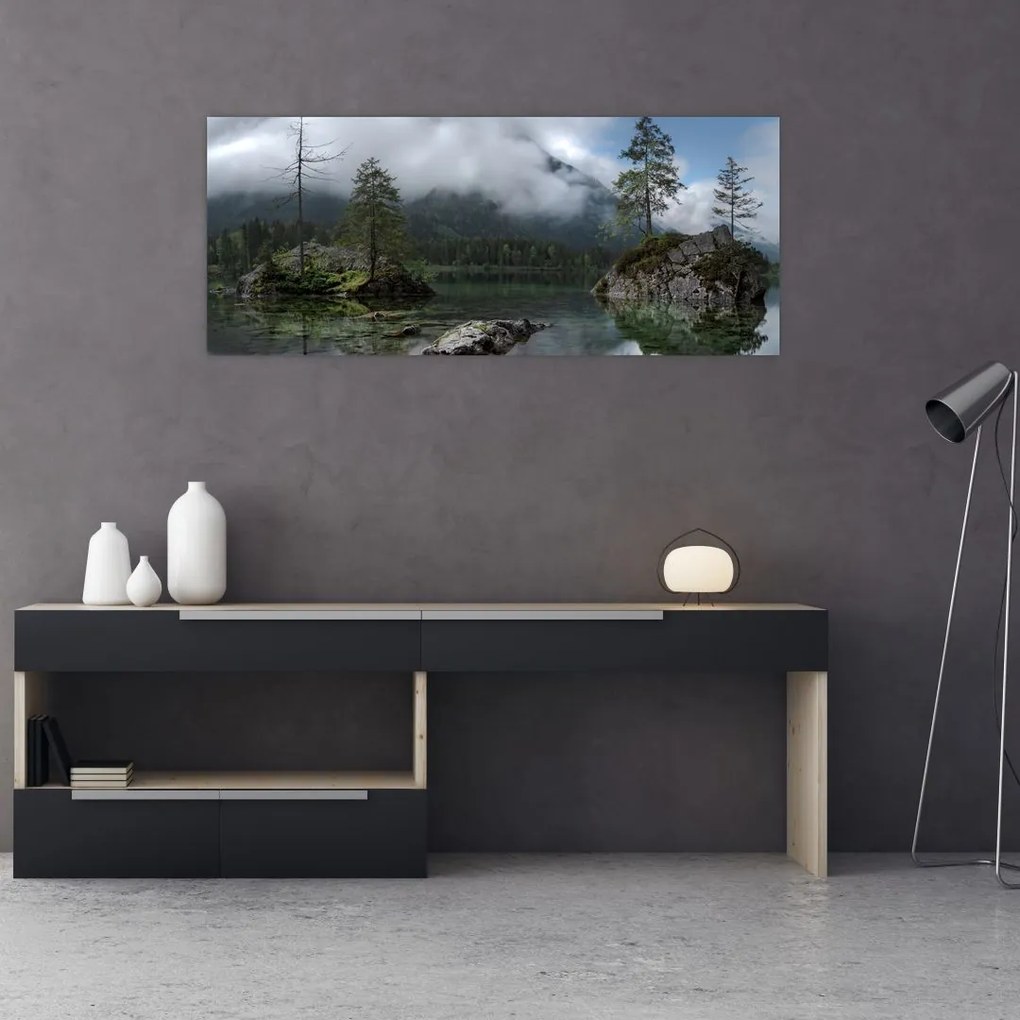 Tablou cu pomi în lac (120x50 cm)