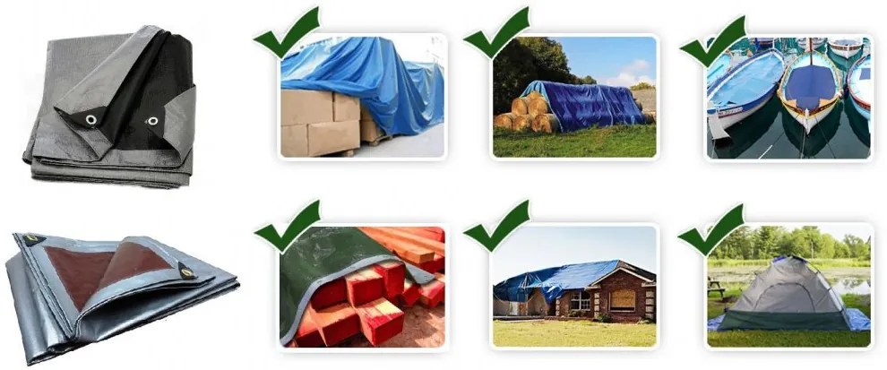 Prelată rezistentă la îngheţ, maro-argintie 10m x 15m