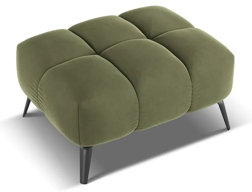 Taburet verde cu tapițerie din catifea Nalu – Makamii