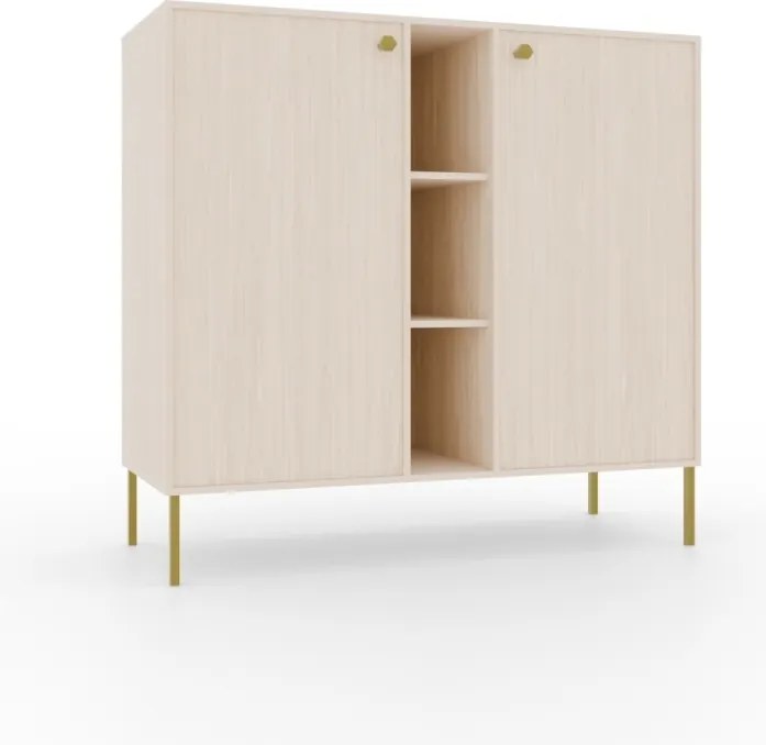 Comodă cu diua usi, 100x41x95, Tili System, ADRK Furniture (Culoare: Bej nisip / Bej nisip)
