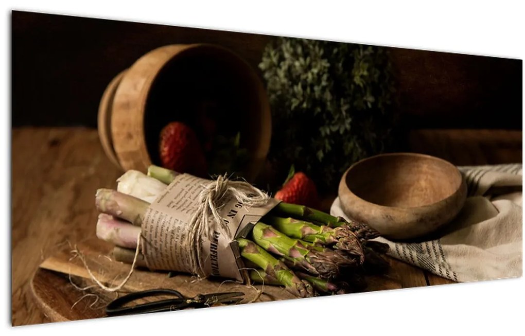 Tablou cu sparanghel pe masă (120x50 cm)