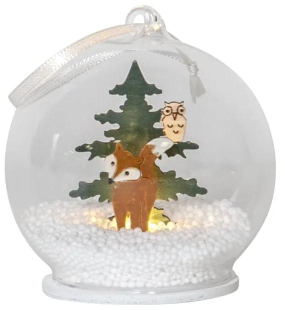 Decorațiune suspendată cu LED pentru Crăciun Star Trading Christmas Forest, ø 8 cm