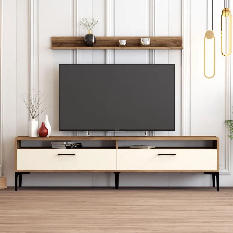 Comoda TV Istanbul - Walnut, Crem