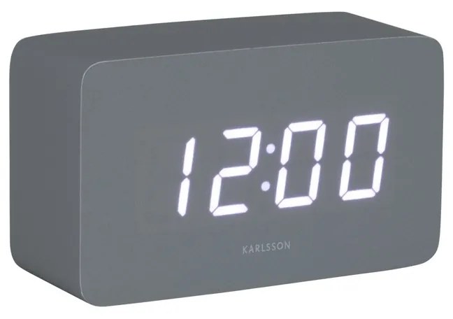 Karlsson 5983GY ceas LED de design cu alarmă gri, 10 cm