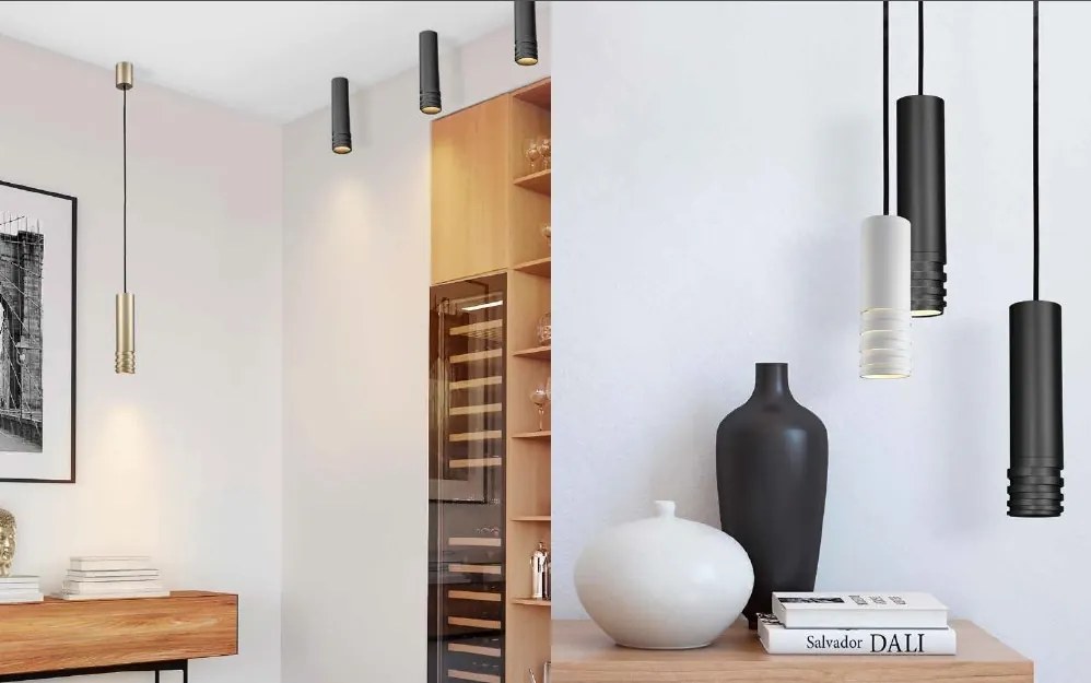 Lustra cu pendule design modern Locus 3 champaigne ZZ AZ3404