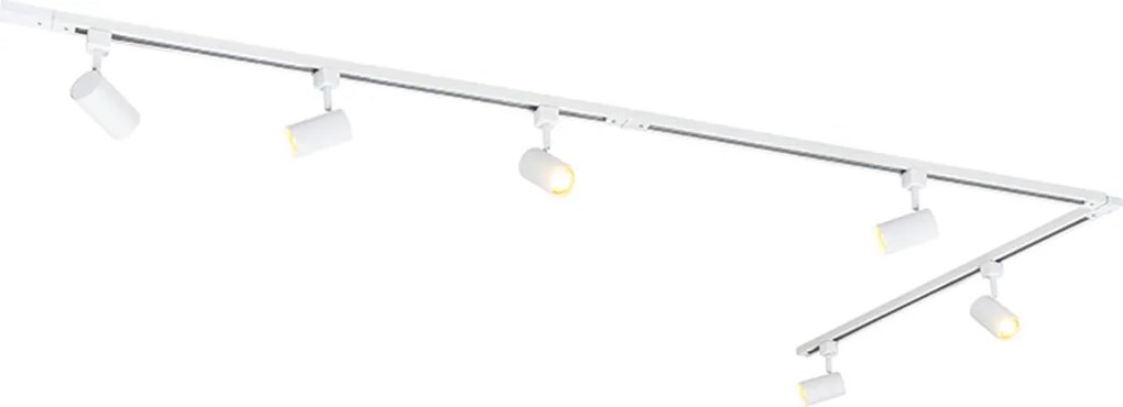Sistem de iluminat cu șine inteligente cu 6 spoturi albe monofazate 300 cm - Iconic Jeana