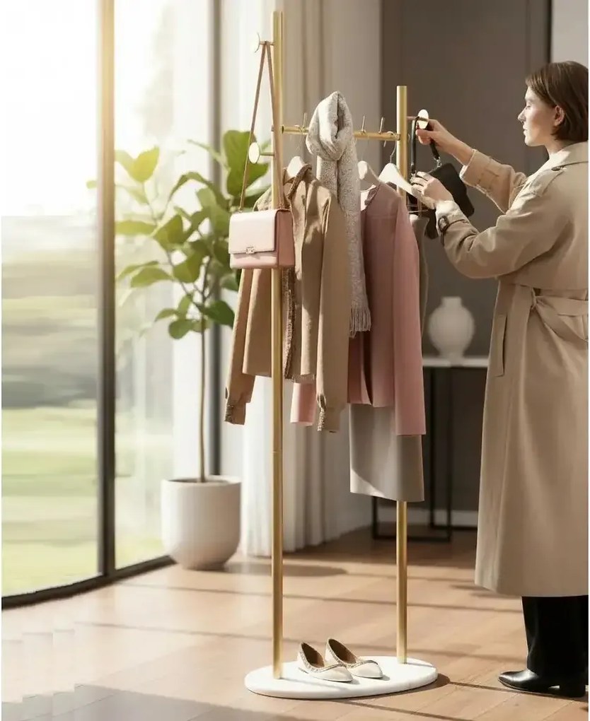 Cuier din metal ,culoare auriu,170x58 cm