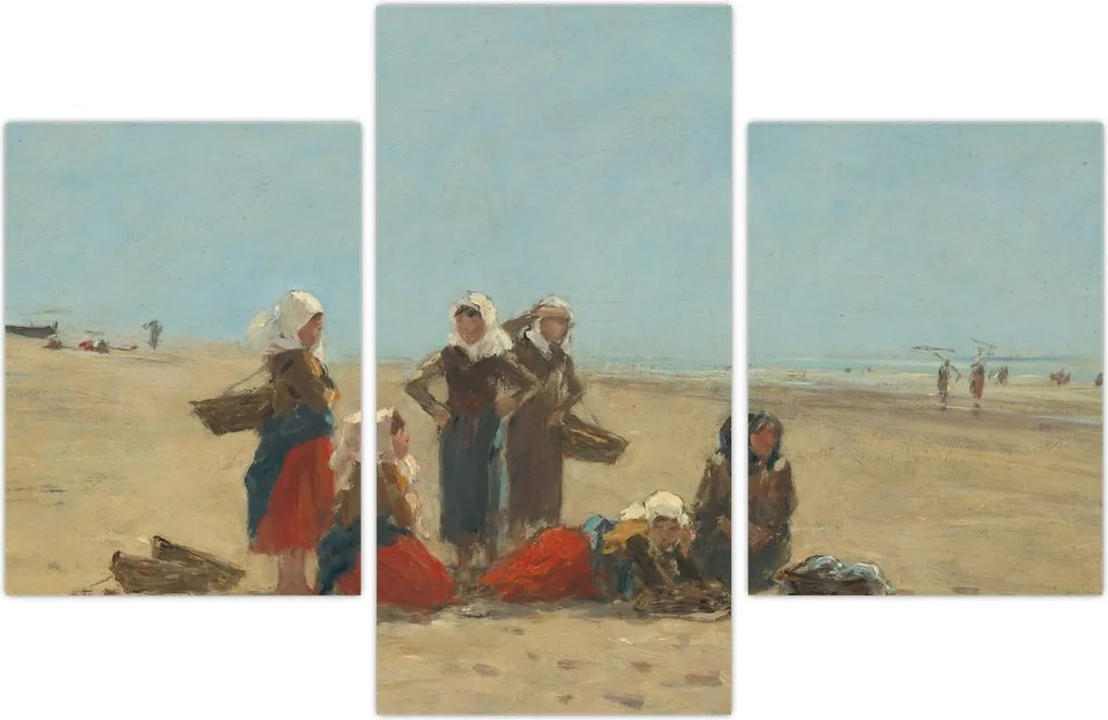 Tablou - Eugène Boudin, Women on the Beach at Berck, reproducere (90x60 cm)