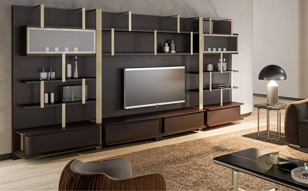 Set lemn masiv nuc Unitate TV Maura