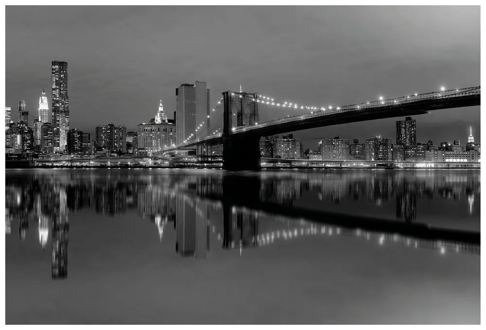 Fototapet podul în Manhattan în alb-negru