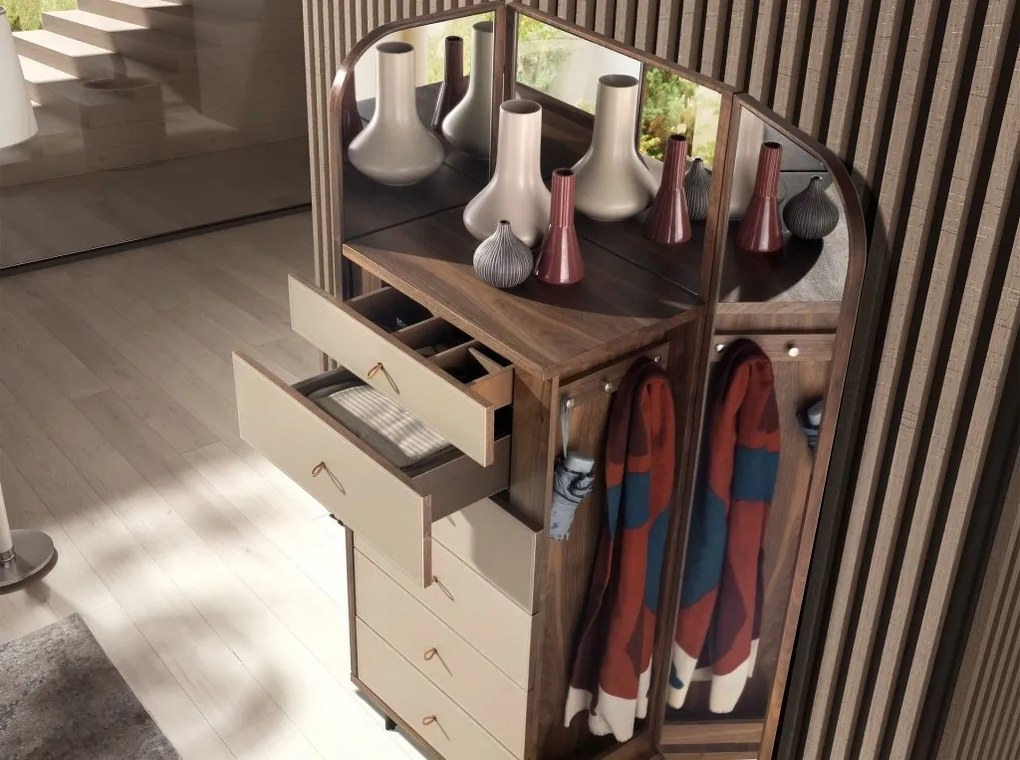 Comoda cu oglinda, sertar cu spatiu pentru ceasuri si bijuterii Chiffonier