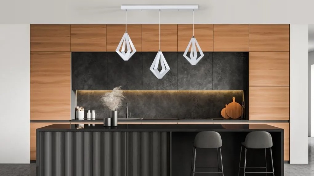 Lustra moderna cu 3 pendule design LUX realizat manual CRYSTALLO XL