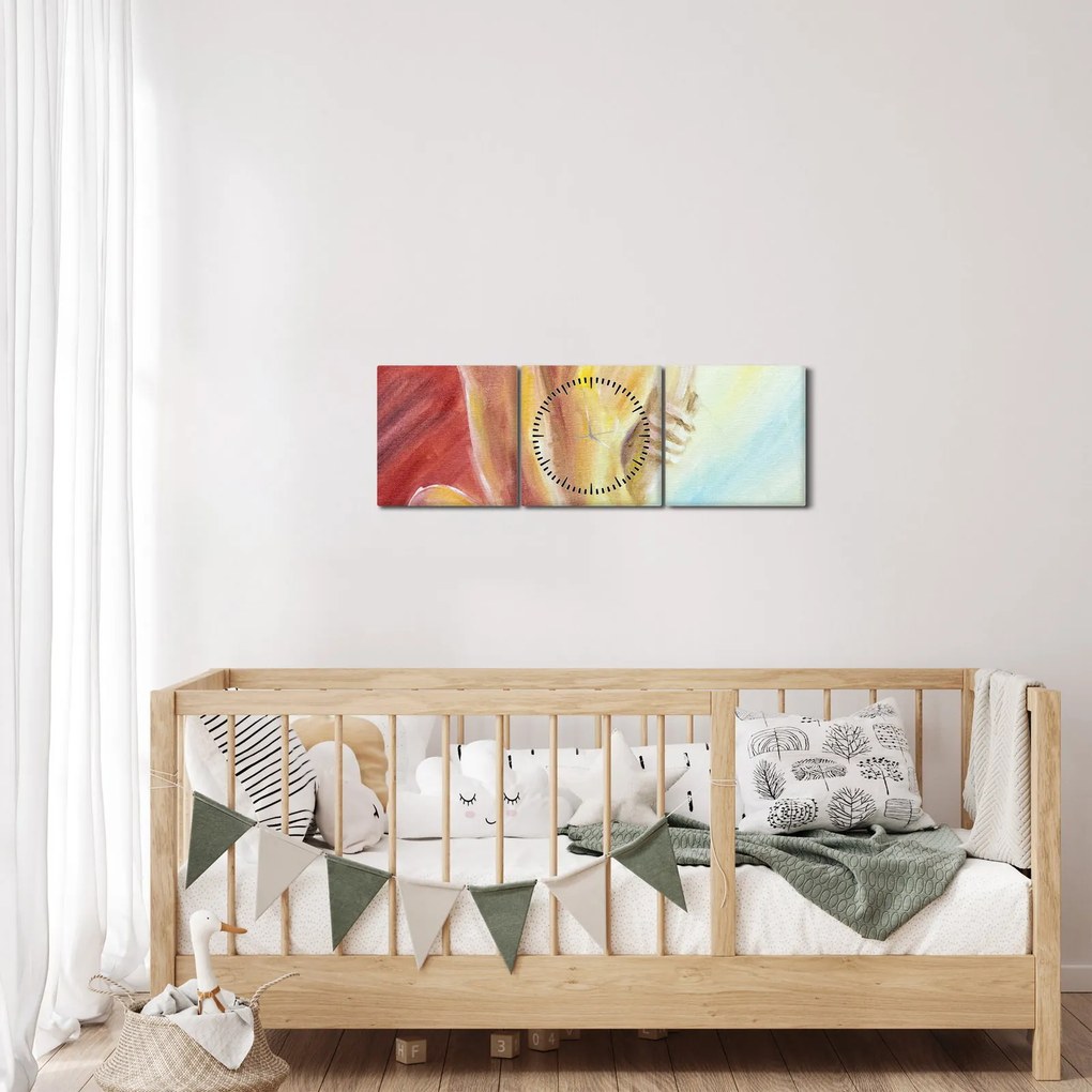 Tablou - Imaginea unei femei care se odihnește, pictură în ulei (cu ceas) (90x30 cm)