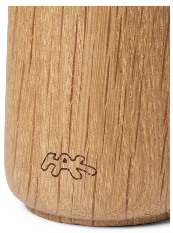 Râșniță pentru condimente din lemn de stejar cu detalii din porțelan albastru închis Kähler Design Hammershoi, înălțime 17,5 cm
