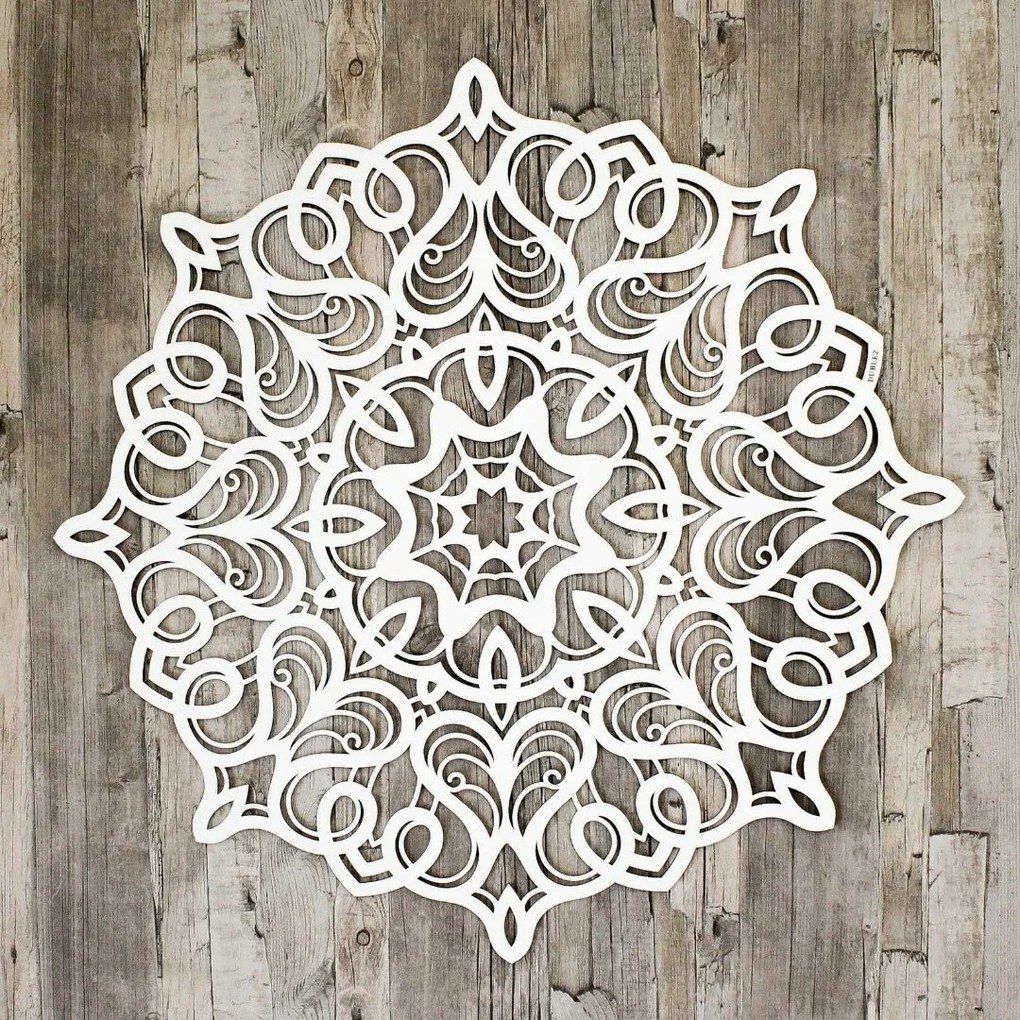 DUBLEZ | Mandala geometrică pentru perete, realizată din lemn