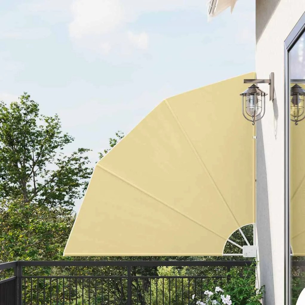 vidaXL Ecran de intimitate pentru balcon Nisipiu 140 x 140 cm țesătură