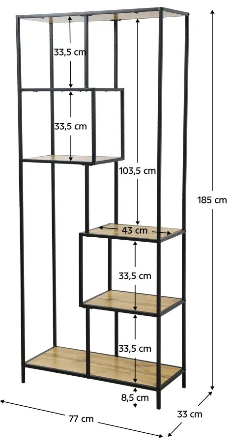 Etajera, neagra   stejar, BILOTE TIP 3