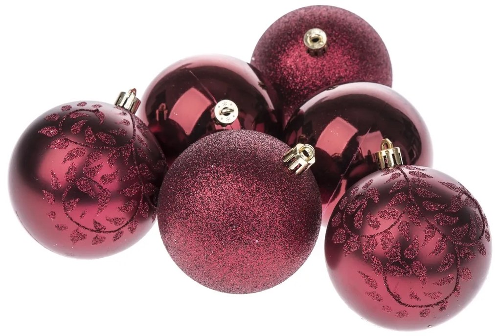 Set de decorațiuni de Crăciun Bergamo, diametru 8cm, 6 bucăți