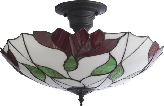 Endon 111896 - Lustră de tavan aplicată Tiffany BOTANICA, 3 x E27, 10 W, 230 V, diametru 45 cm