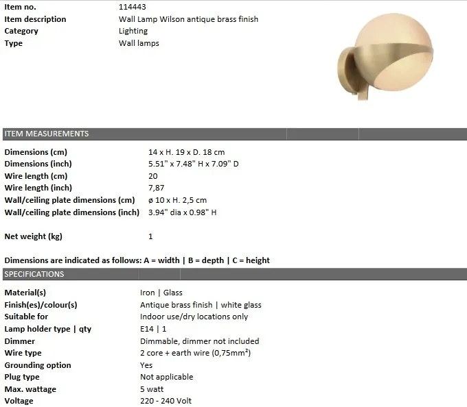 Aplica de perete design elegant LUX Wilson 114443 HZ