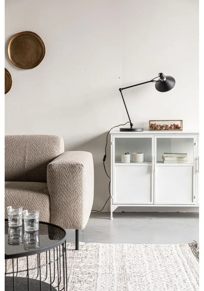 Veioză neagră cu abajur din metal (înălțime 70 cm) Jona – White Label