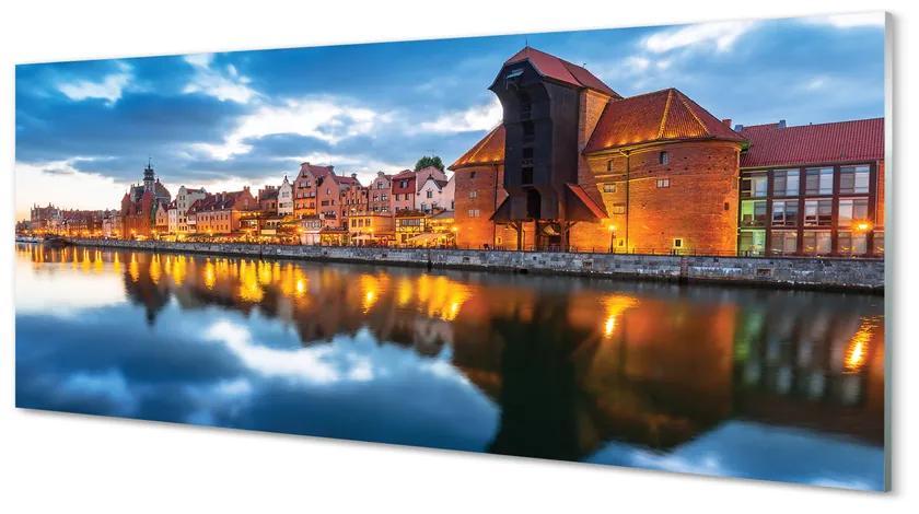 Tablouri acrilice clădiri fluviale Gdańsk