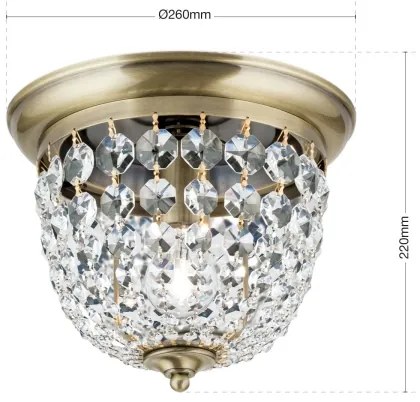 Plafonieră de cristal Orion DLU 1840/26 PLAFOND 1xE27/40W/230V d. 26 cm bronz
