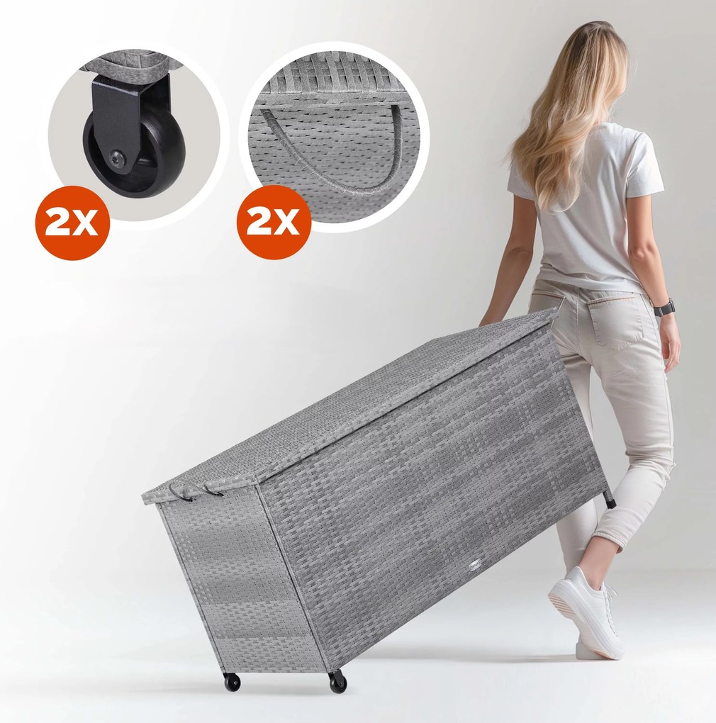 Deuba Cutie depozitare 122cm x 56cm x 61cm - cu roti gri