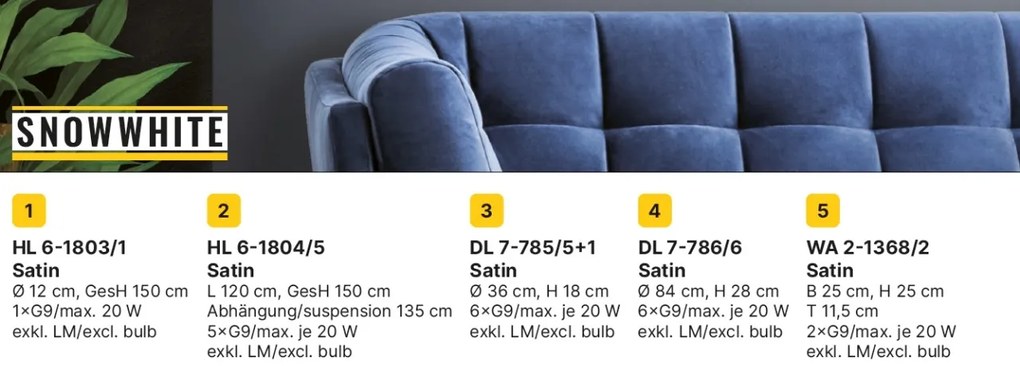 Aplica de perete design modern SNOWWHITE crom satin