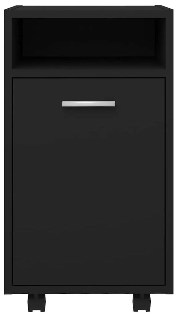 Dulap lateral cu roti, negru, 33x38x60 cm, PAL Negru, 1, 1