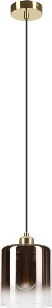 Lustră suspendată pe cablu LIAH 1xE27/15W/230V auriu/maro fumuriu