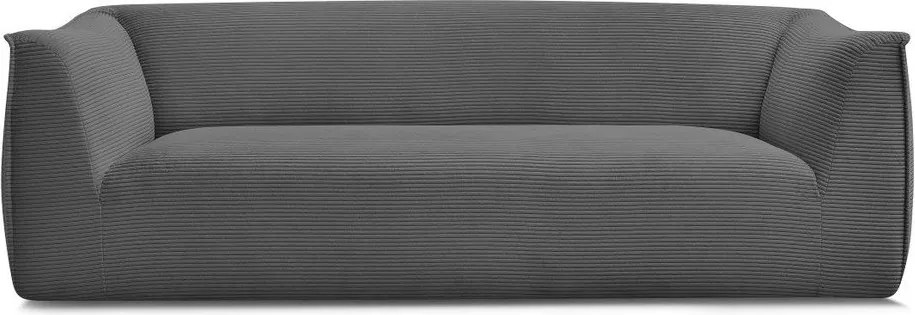 Canapea gri închis cu tapițerie din catifea reiată 242 cm Giorgia – Bobochic Paris